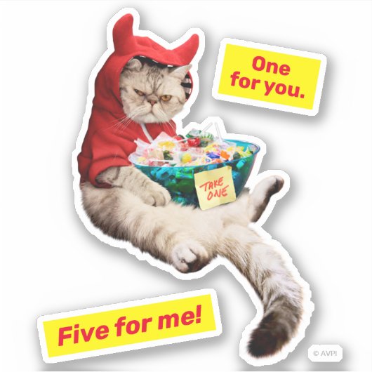 気難しいデビルキャット シール (正面)