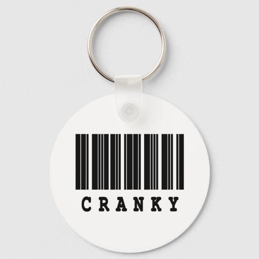 気難しいバーコードデザイン キーホルダー (正面)