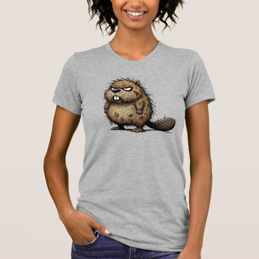 気難しいビーバー かっこ悪いけどかわいい! Tシャツ (正面)