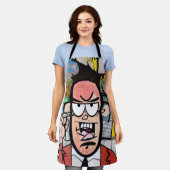 気難しい人 エプロン (着用した状態)