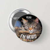 気難しい天使、ええ私は風変わりな猫のミームです 缶バッジ (正面&裏面)