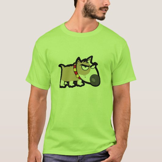 気難しい犬; 緑 Tシャツ (正面)