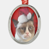 気難しい猫のクリスマスのオーナメント メタルオーナメント (左)