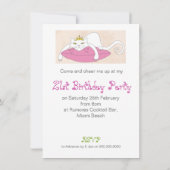 気難しい猫の女性誕生会の招待 招待状 (裏面)