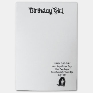 気難しい猫の誕生日の女の子の後それノート ポストイット
