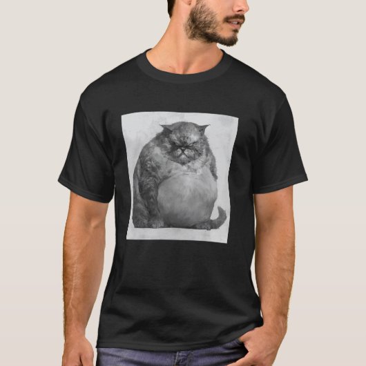 気難しい猫, おもしろい猫 1 Tシャツ (正面)