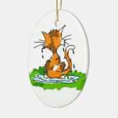 気難しい猫 セラミックオーナメント (左)