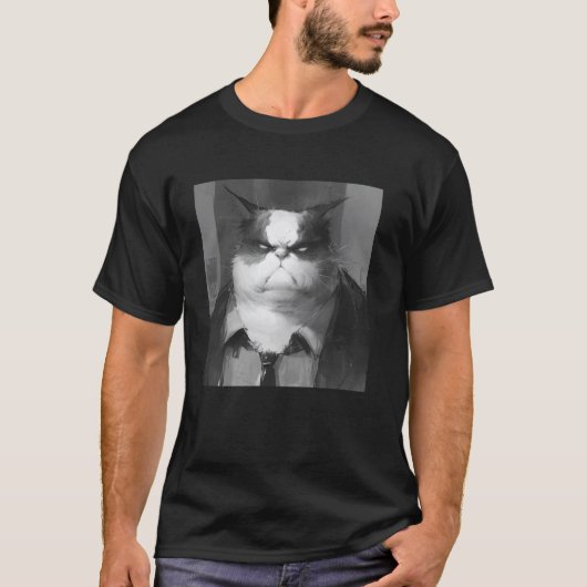 気難しい猫、面白い猫1 Tシャツ (正面)