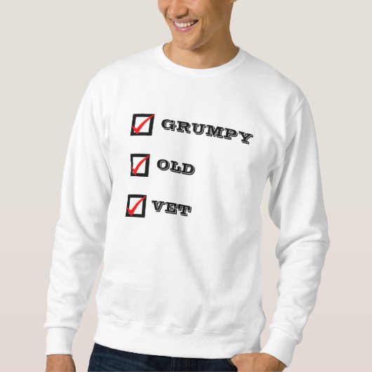 気難しい獣医の"気難しく古い獣医のチェックリスト"のスエットシャツ スウェットシャツ (正面)