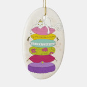 気難しい王女猫およびエンドウ豆の漫画 セラミックオーナメント (右)