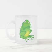 気難しい緑カエル フロストグラスマグカップ (左)