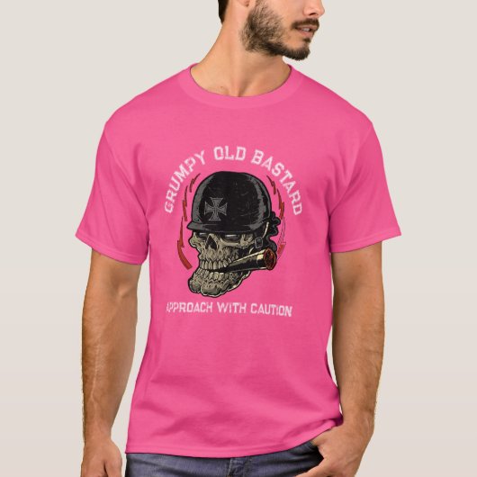 気難しい老害注意 Tシャツ (正面)