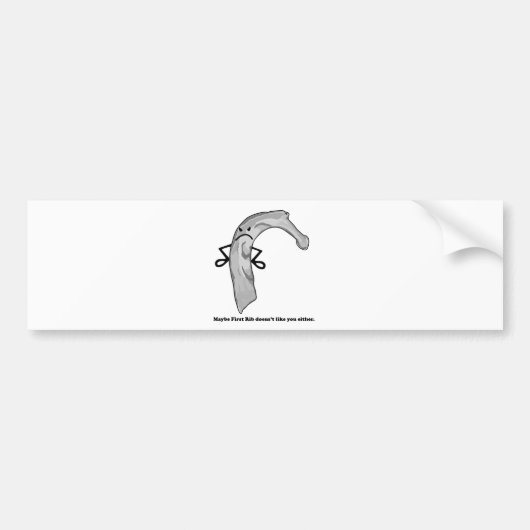 気難しい肋骨 バンパーステッカー (正面)