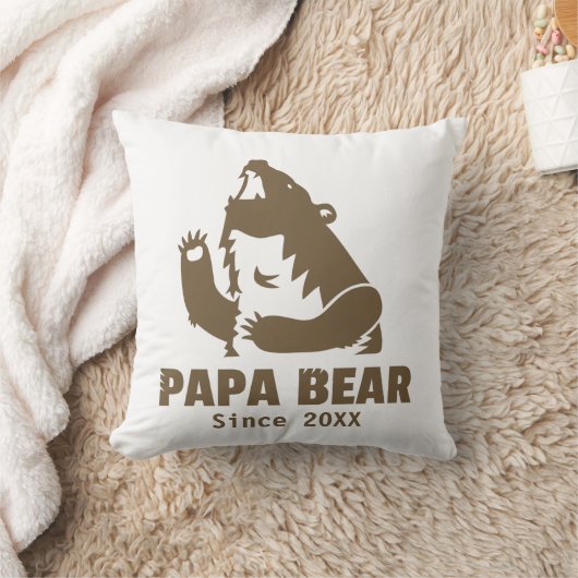 気難しい茶色のパパベア父親の年 クッション (ブランケット)
