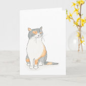 気難しいKatie猫カード カード (黄色い花)