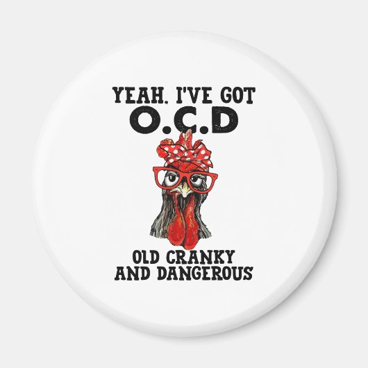 気難しく危険な鶏 マグネット (正面)