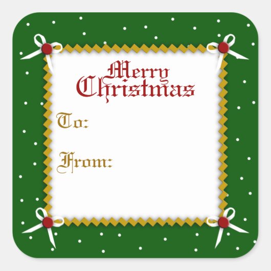 気高いクリスマスプレゼントラベルシール スクエアシール (正面)