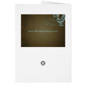 気高いティール(緑がかった色)及びブラウンスクロールテーブルカード (裏面)