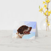 気高いドイツshorthairedポインターのメッセージカード カード (黄色い花)