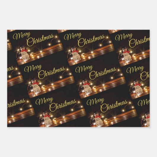 気高いメリークリスマスギフトラッピング紙! ラッピングペーパーシート (正面)