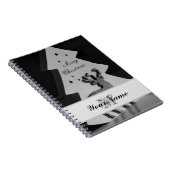 気高いモノグラムのメリークリスマスをパーソナライズ！ ノートブック (右側)