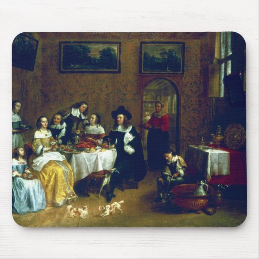 気高い家族の食事 マウスパッド (正面)