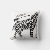 気高く勇敢な野生の自由な狼をパーソナライズ クッション (正面)