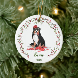 水いけな色Burnese Dogフォトメモリ セラミックオーナメント