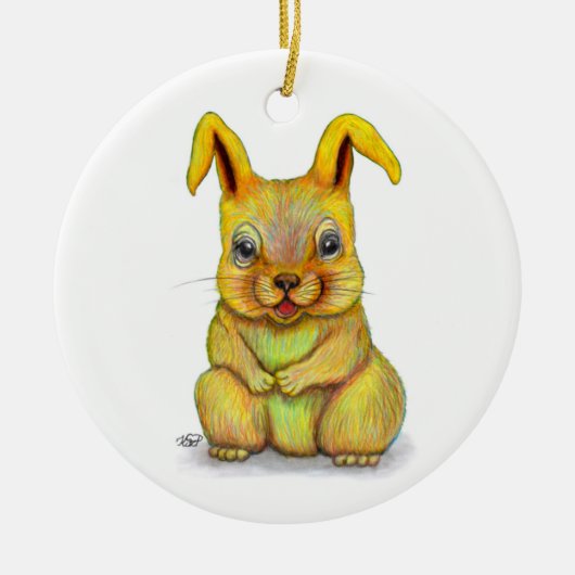 水うさぎ セラミックオーナメント (正面)