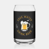水おもしろいビールのワードアート飲酒 ガラス缶 (裏面)