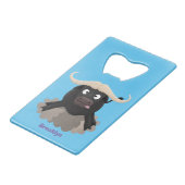 水おもしろいランニング牛マンガ クレジットカード栓抜き (裏面アングル)