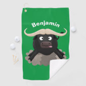 水おもしろいランニング牛マンガ ゴルフタオル (インサイチュ)