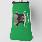 水おもしろいランニング牛マンガ ゴルフヘッドカバー (回転90)