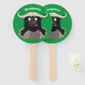 水おもしろいランニング牛マンガ ハンドファン (正面&裏面)