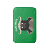 水おもしろいランニング牛マンガ バスマット (正面縦)