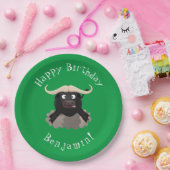 水おもしろいランニング牛マンガ ペーパープレート (パーティー)