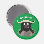 水おもしろいランニング牛マンガ マグネット (正面/裏面)