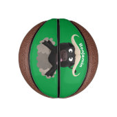 水おもしろいランニング牛マンガ ミニバスケットボール (縦)