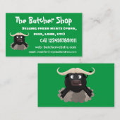 水おもしろいランニング牛マンガ 名刺 (正面/裏面)