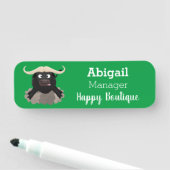 水おもしろいランニング牛マンガ 名札 (インサイチュ)