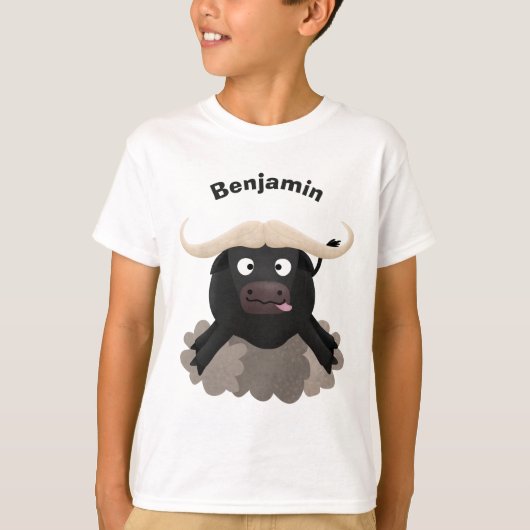 水おもしろいランニング牛マンガ Tシャツ (正面)