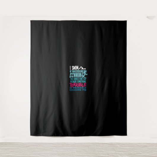 水おもしろい泳贈与泳ぐ人 タペストリー (正面)