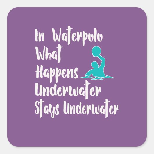 水おもしろい球選手のための水ポロギフト何 スクエアシール (正面)
