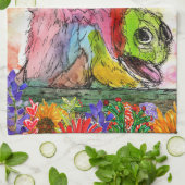 水おもしろい色のカラフルロバのキッチンタオル キッチンタオル (折り畳み)