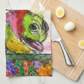 水おもしろい色のカラフルロバのキッチンタオル キッチンタオル (四つ折り)