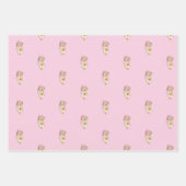 水おもしろい色のサンタハットのクリスマスベア ラッピングペーパーシート (正面3)