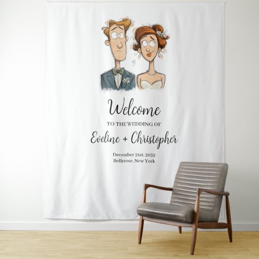 水おもしろい色の新婦結婚のバナー予測できな タペストリー (インサイチュ)