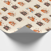 . .水おもしろい色の絵文字が動物のユーモアの芸術を表現 ラッピングペーパー (角)