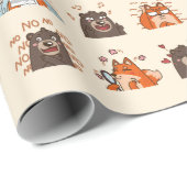 . .水おもしろい色の絵文字が動物のユーモアの芸術を表現 ラッピングペーパー (ロールコーナー)