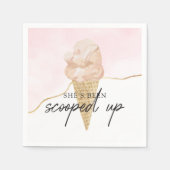 水おもしろい色アイスクリームブライダルシャワー スタンダードカクテルナプキン (正面)